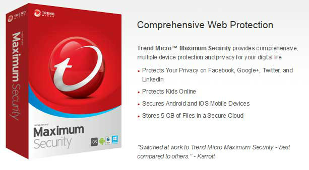 TREND MICRO MAXlMUM, lNTERNET, ANTIVIRUS+ Security for 1-3 Years and 1-5 Devices gallery
