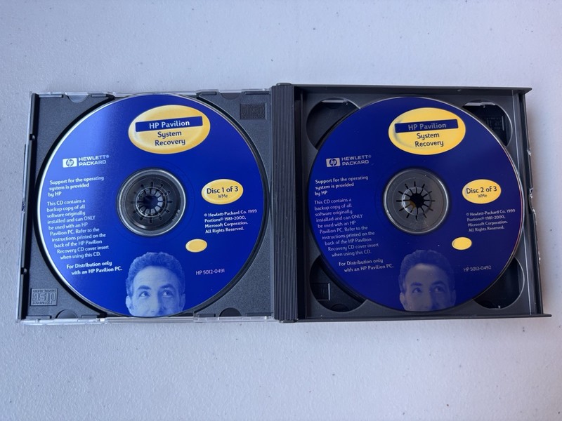 HP Pavilion Recovery 3 Disc CD Set System & Application Recovery 2000 Nice Discs gallery