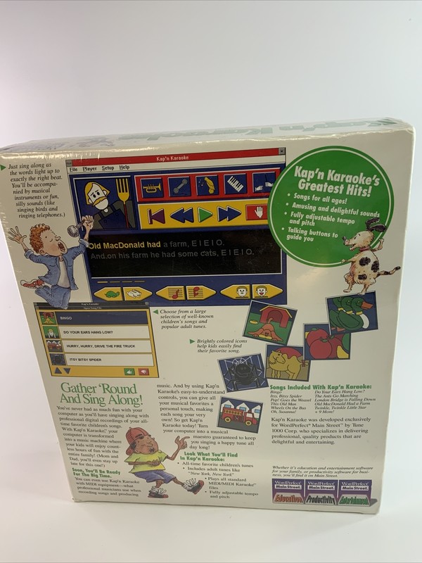 VTG 1994 WordPerfect Main Street Kap'n Karaoke Sing Along Entertainment New OS gallery