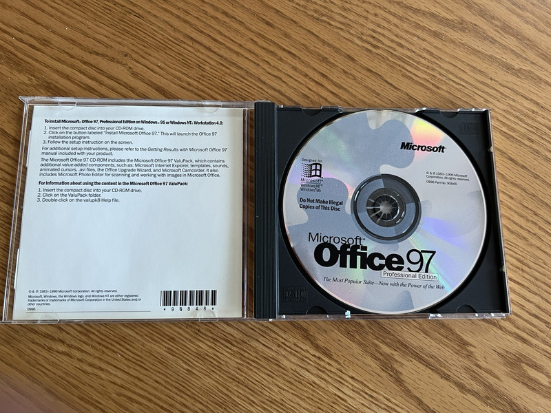 MICROSOFT OFFICE 97 Professional Edition (CD, 1997) w/ CD Key Code, Ships Fast! gallery
