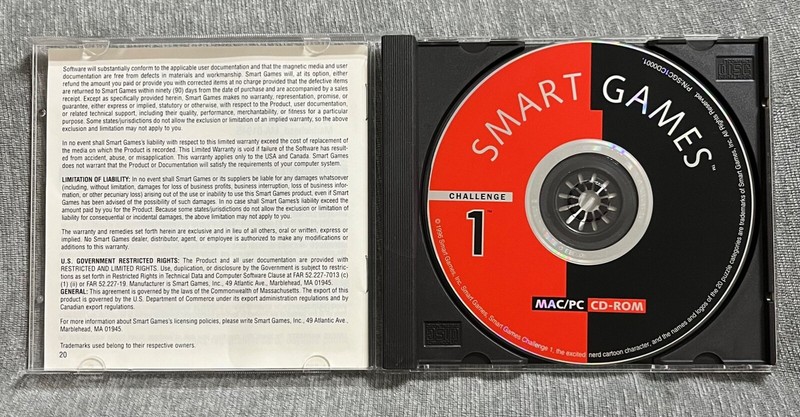 Smart Games Challenge 1 CD-ROM Mac/PC 1995 software w/manual, great condition gallery