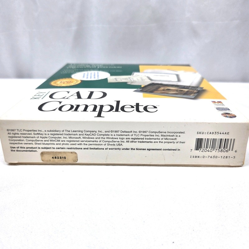 SoftKey Key CAD Complete PC Mac Software CD-ROM Vintage Sealed NWT 0-7630-1281-5 gallery