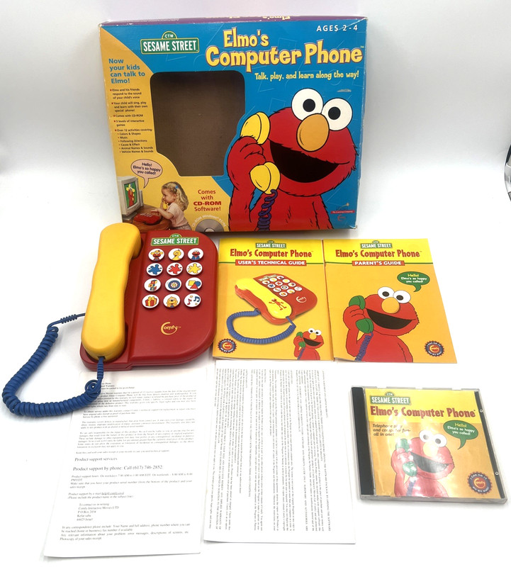 Sesame Street Elmo's Computer Phone PC CD telephone creativity kids game READ gallery