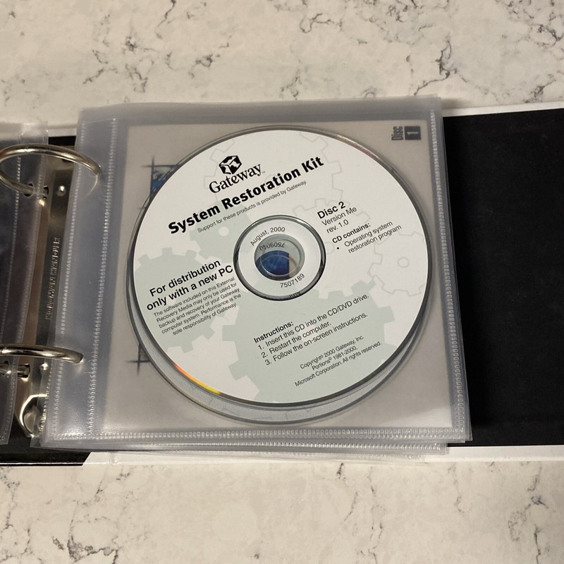 Vintage Gateway Software Disc Storage Binder w/ System Restore & Works Suite gallery
