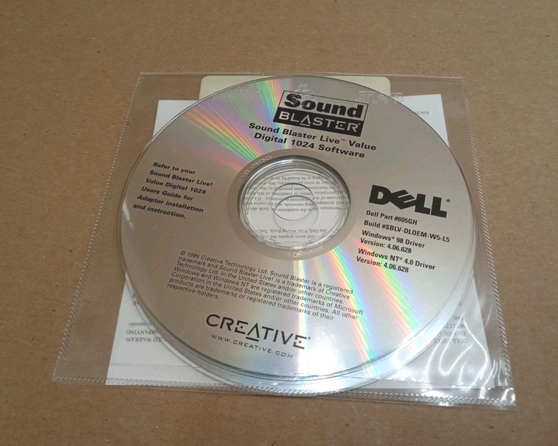Dell Sound Blaster Digital 1024 Software Installation CD For Win 98SE, Win 2000