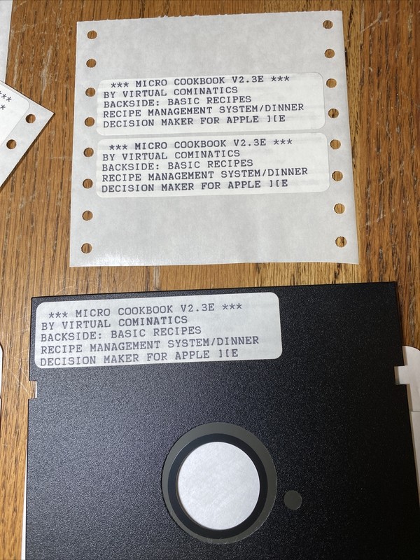 Apple IIe IIc Software Micro Cookbook 2.3 Microwave Cooking Wok Cooking gallery