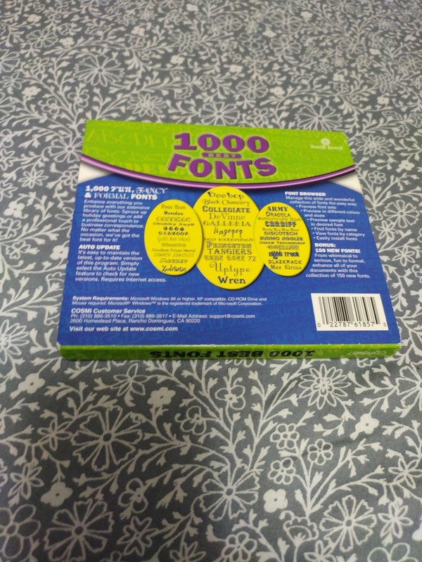1000 Best Fonts Family Clip Art CD-ROM Windows PC Cosmi Graphic Design gallery
