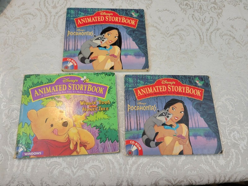 Disney’s Animated Storybook Lot of 3 CD Windows/Macintosh 1 Pooh 2 Pocahontas