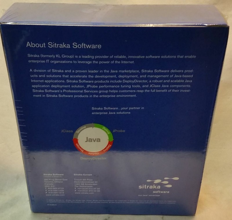 JClass Java Components Sitraka Software 79045GE-XD-344016 NEW Sealed