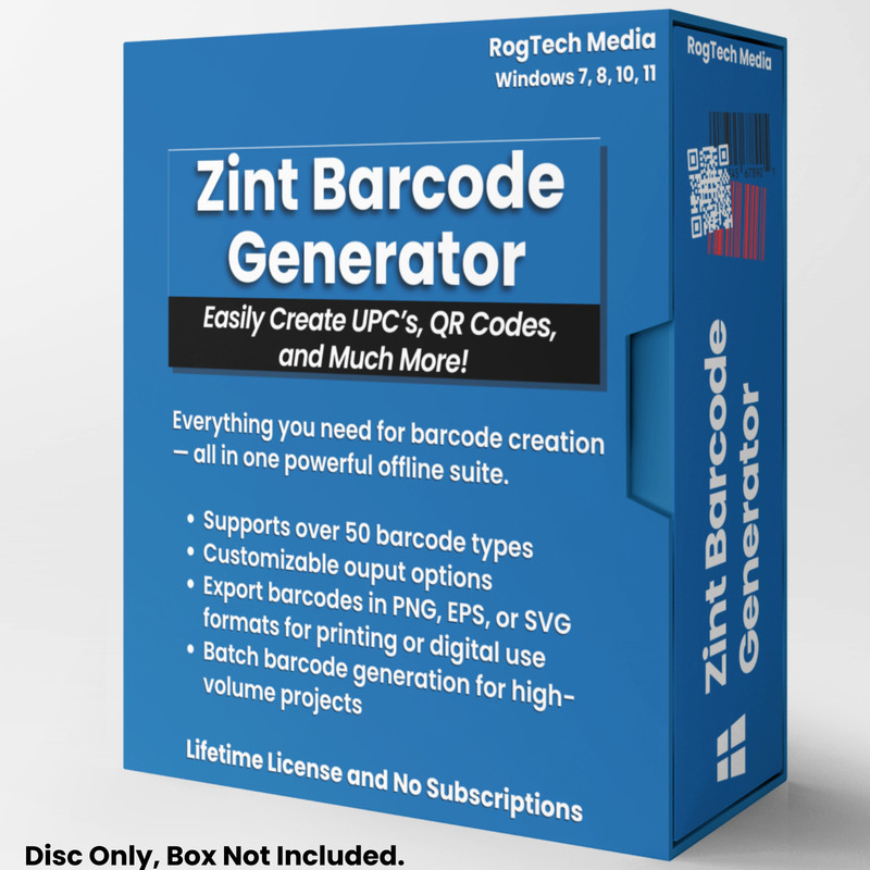 Zint Barcode Generator – UPC QR Code Creator Software – 50+ Formats – Windows CD