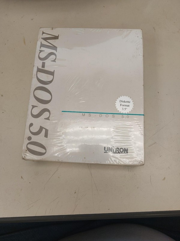 Microsoft MS-DOS 5.0 3.5 inch Floppy Disk Uniron BRAND NEW SEALED VINTAGE