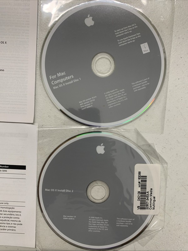 Apple iMac OS x 10.5.4 Everything Else Install Disc Install Discs & Manual 2008 gallery