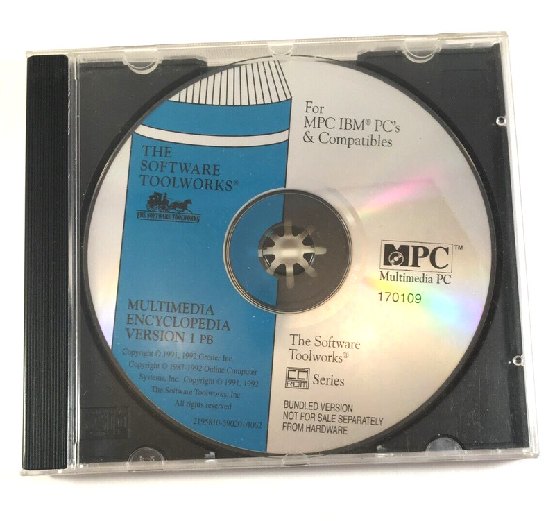 Software Toolworks 1991 CD Multimedia Encyclopedia version 1 computer Vintage