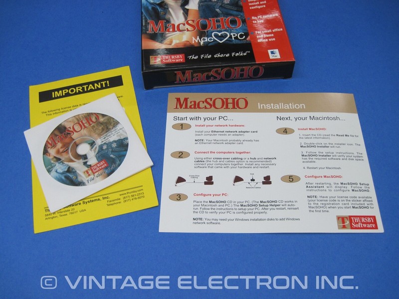 Apple Macintosh MacSOHO Software - V 1.0 - MAC PC File Sharing (Mac OS 8.6 9.X) gallery