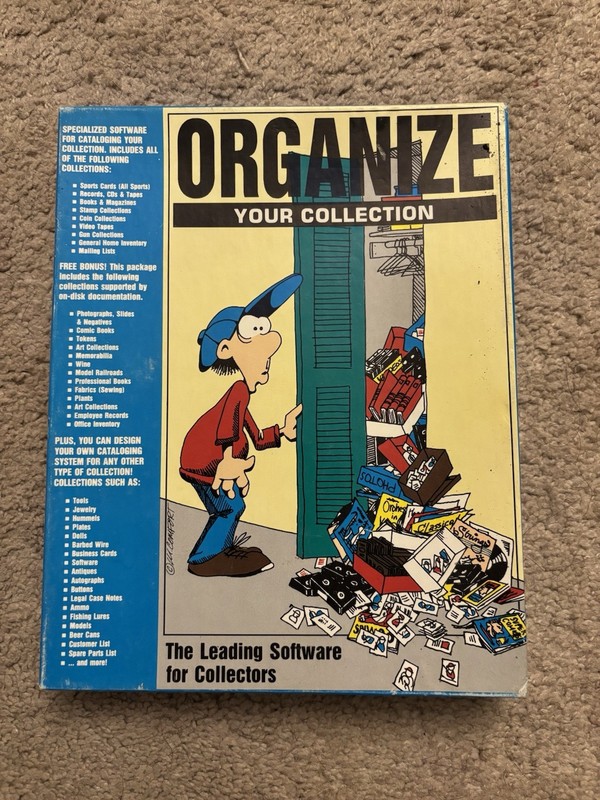 Rare 1990s HomeCraft Organize! Your Collection v5 DOS Complete Box Set + Disk