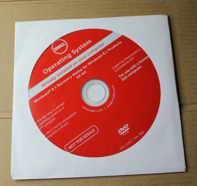 Dell Operating System Windows 8.1 Recovery Media 64 Bit DVD Sealed Genuine JDNFT