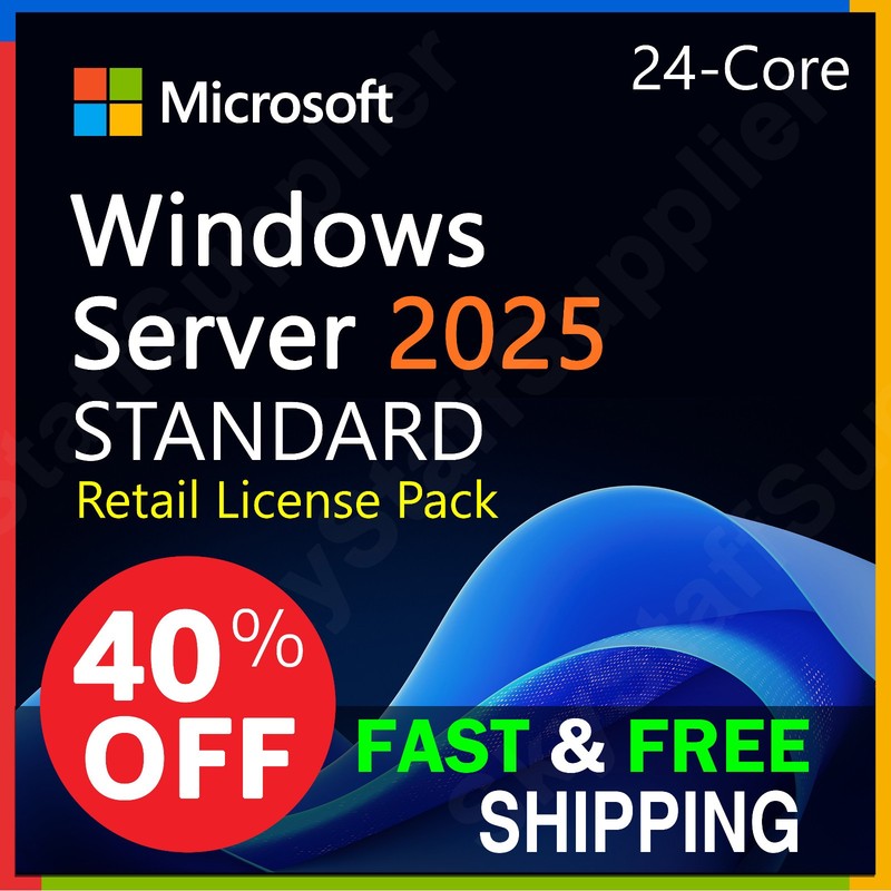 Windows Server 2025 STANDARD 16 CORE License Key +10 ACCESS CALs NEW RETAIL PACK gallery