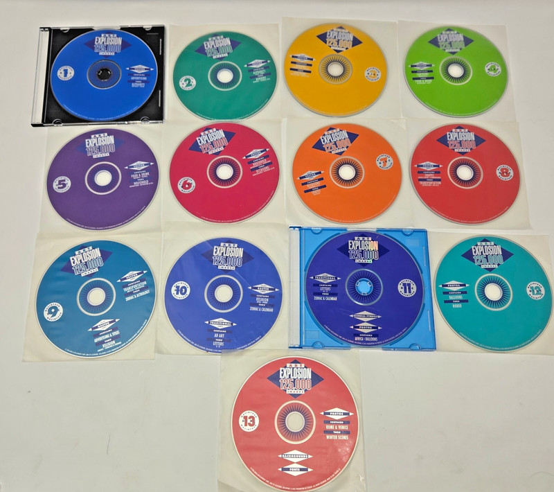 Vintage Macintosh Art Explosion 750,000 Design Software 13 CD-ROM Set 1996 Unuse