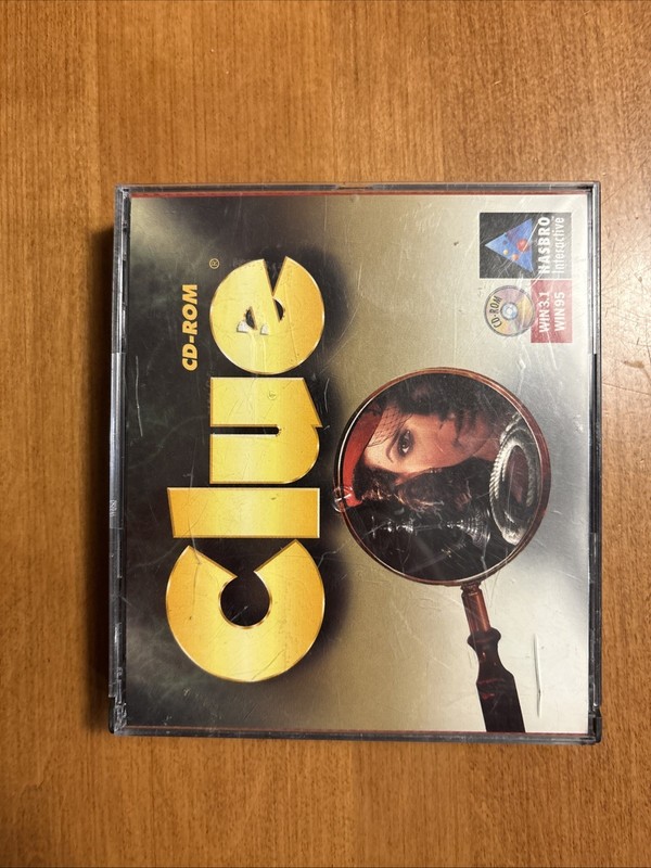 CLUE PC Game 1996 CD-ROM Windows 3.1,Windows 95 Hasbro Interactive 3 Disc