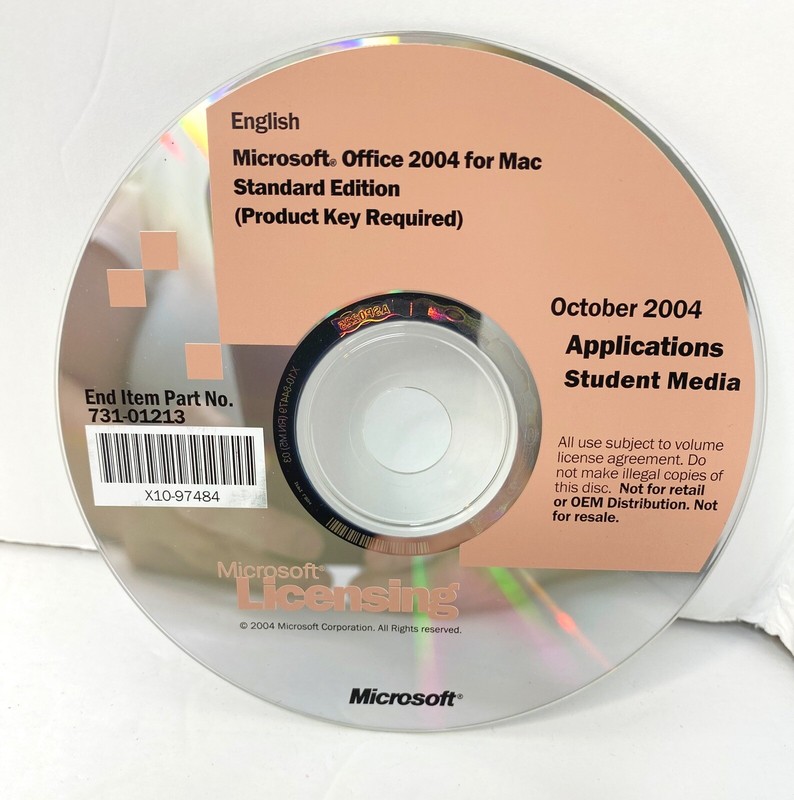 Microsoft WINDOWS XP Professional w/SP 2 – 2004 Student Media – DISC only