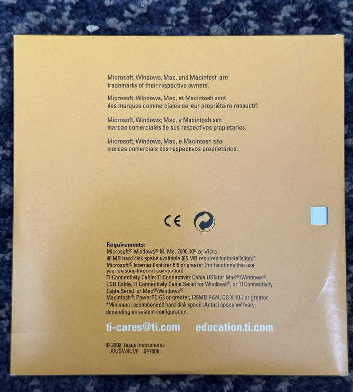 NEW! Texas Instruments TI-89 Calculator CD V 1.5 2008 Windows or Mac gallery