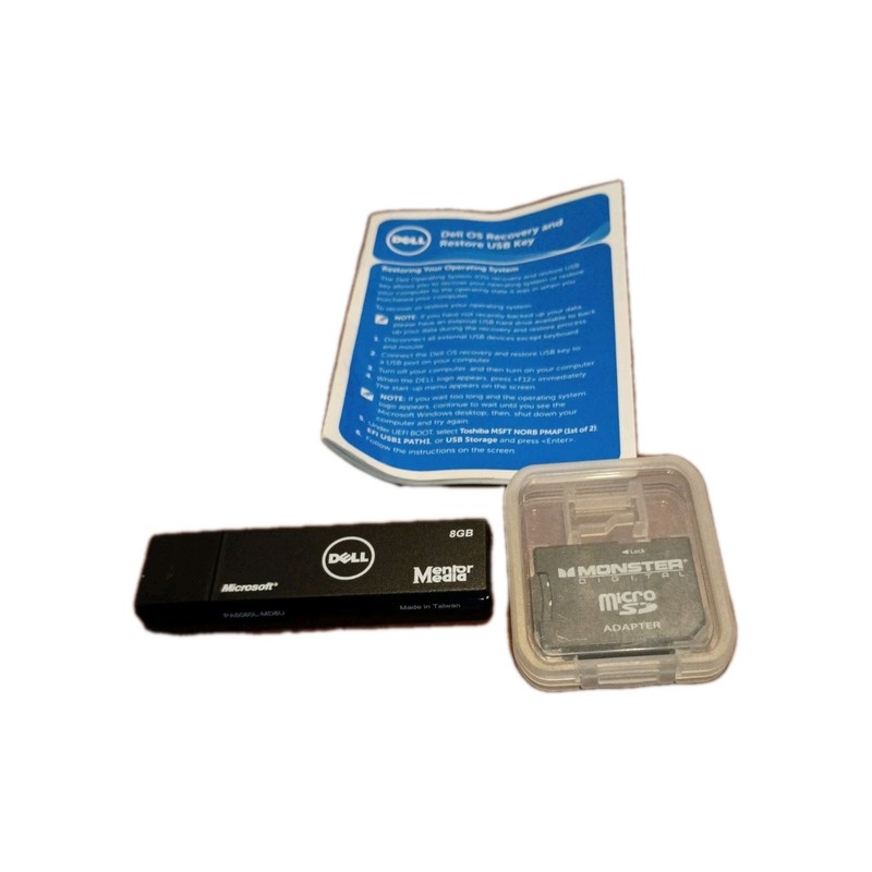 Dell Media Mentor 8GB Windows 10 64~Bit Recovery Media USB & Micro SD Adapter