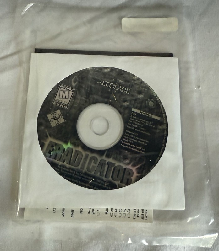 ERADICATOR Video Game PC-CD, 1996 for DOS & Windows 95/98 Accolade Sealed