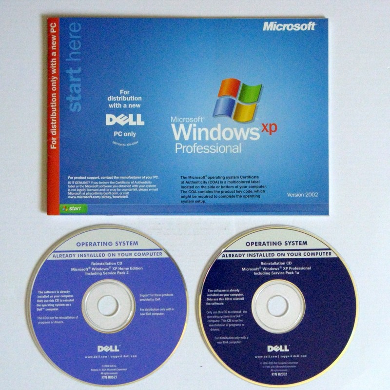 Dell XP Professional & Home with Support CDs & Start Here Manual, No COA Keys