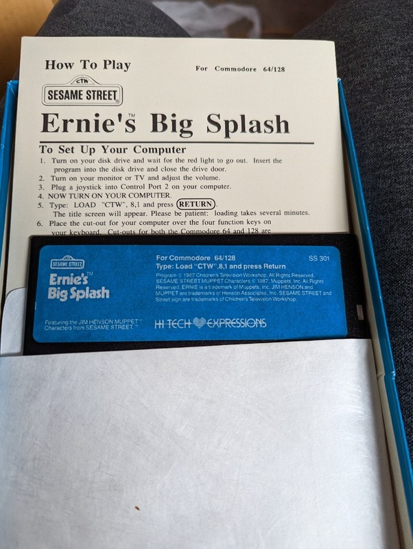 Sesame Street Ernie's Big Splash Commodore Computer Game Software Complete gallery
