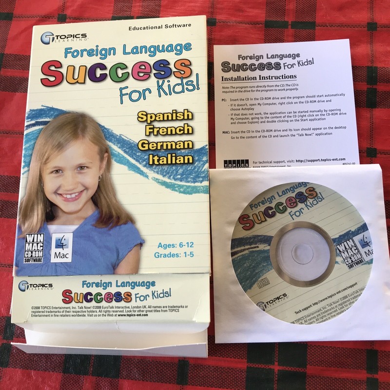 Foreign Language Success Kids 6-12 CD ROM 2008Win/Mac Spanish French German Ital