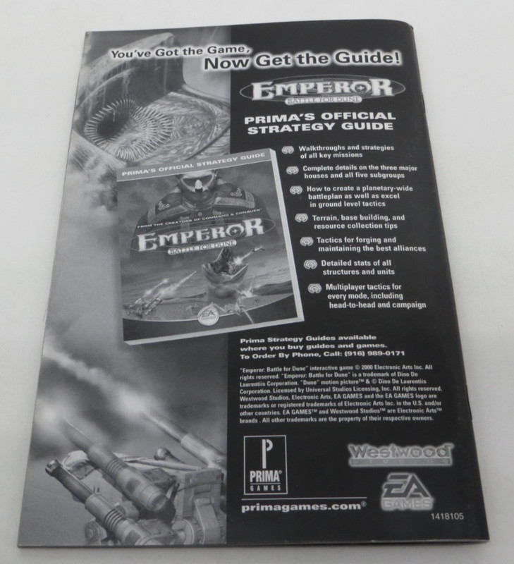EMPEROR BATTLE FOR DUNE (2001, PC) Computer Game gallery