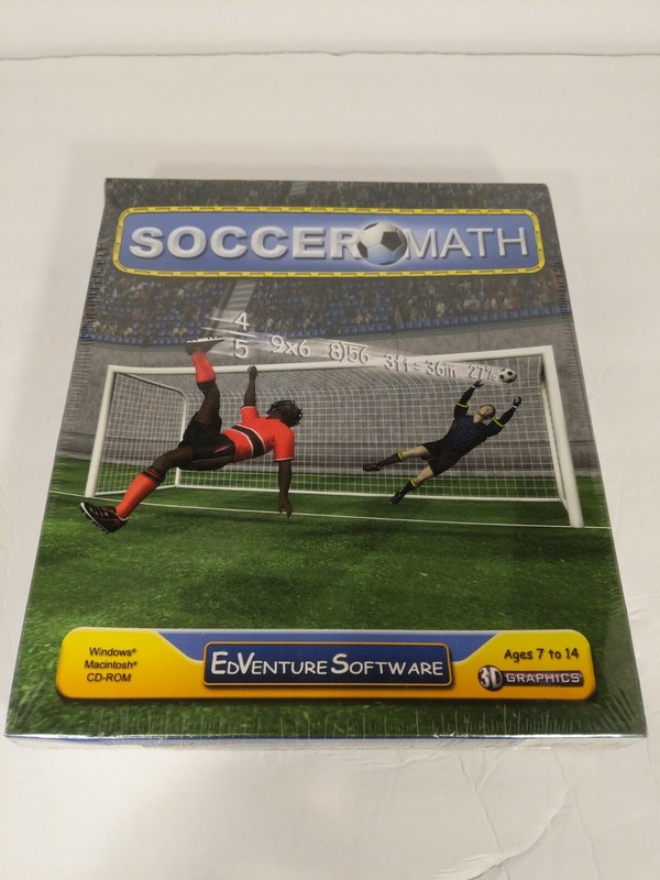 Soccer Math Windows Mac CD-ROM Game EdVenture Software Ages 7 to 14 NEW