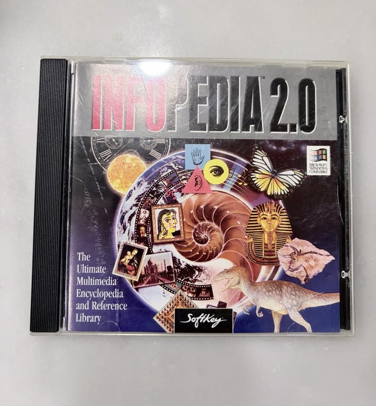 Infopedia 2.0 CD-ROM 1995 SoftKey Multimedia Encyclopedia for Windows 95/98