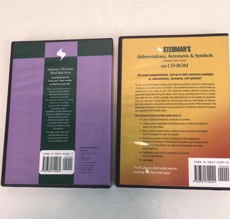 Lot of 4 Different Stedman's Third Edition Words CD-ROM CD Sets 2004 gallery