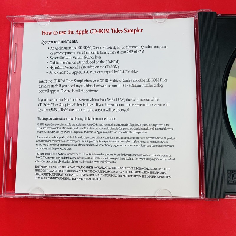 Vtg APPLE CD-ROM Titles Sampler 1992 Intro News The Movie 873000 gallery