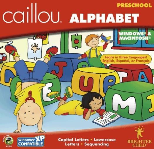 Caillou: Alphabet PC MAC CD learn letters capital lowercase sequencing kids game
