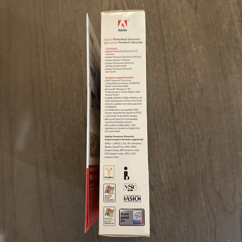 Adobe Photoshop Elements 3.0 PLUS Adobe Premiere Elements, for XP NEW SEALED! gallery