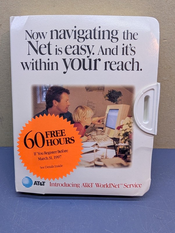Vintage 1996 AT&T WorldNet Service 3.5″ Installation Diskettes Windows Netscape