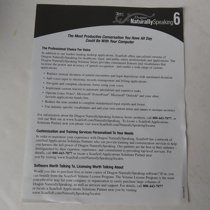 Dragon NaturallySpeaking 6 Essentials Speech Recognition Software Box Set CD Man gallery