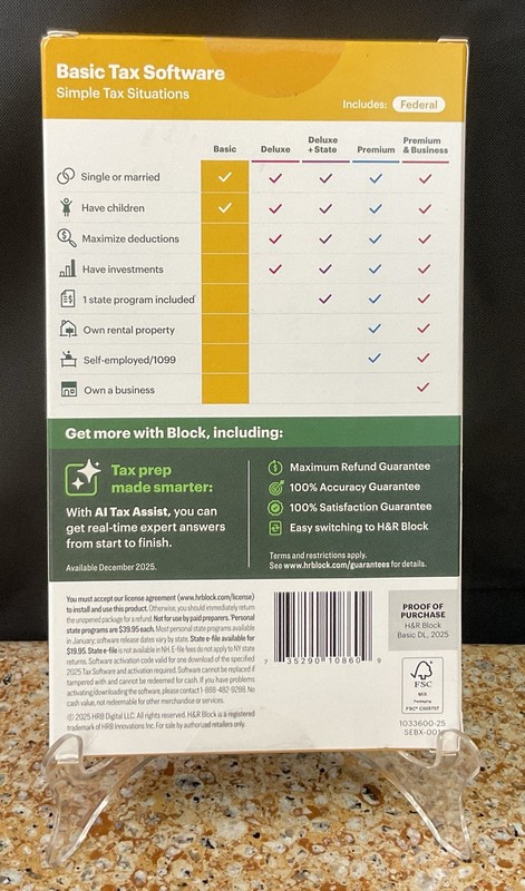 H&R Block 2025 Basic Tax Software PC/Mac - Key Card gallery