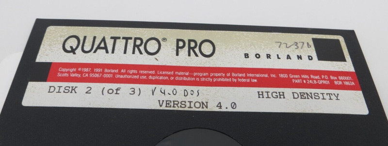 QUATTRO PRO Version 4.0 5.25" Floppy Disk Vintage 1991 Computer Software Discs gallery