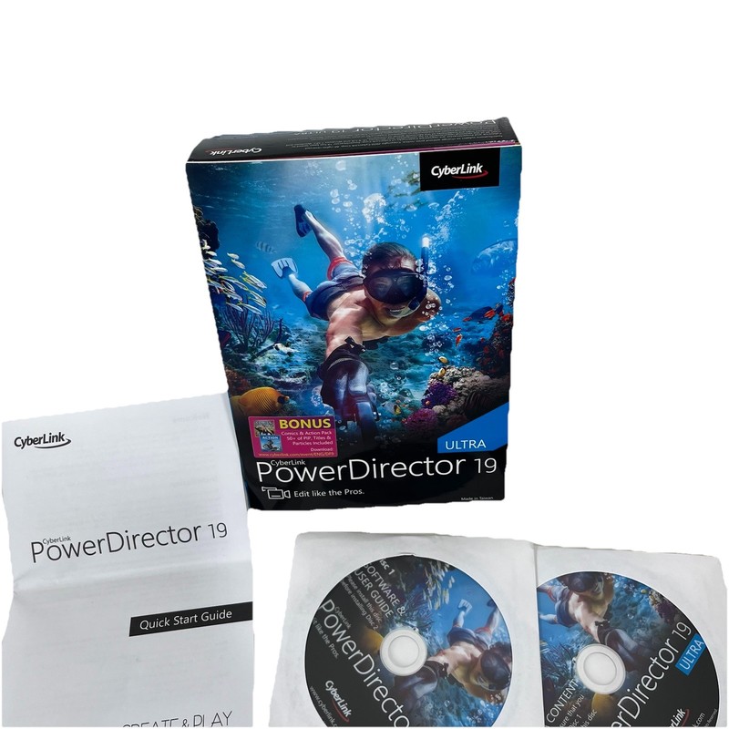 CyberLink PowerDirector Ultra 19 CD Software Complete With Code Ultra HD 4K