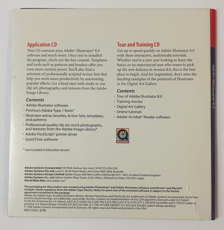 Adobe Illustrator 8 Upgrade Macintosh 2 Disc Set Vintage Mac Software gallery