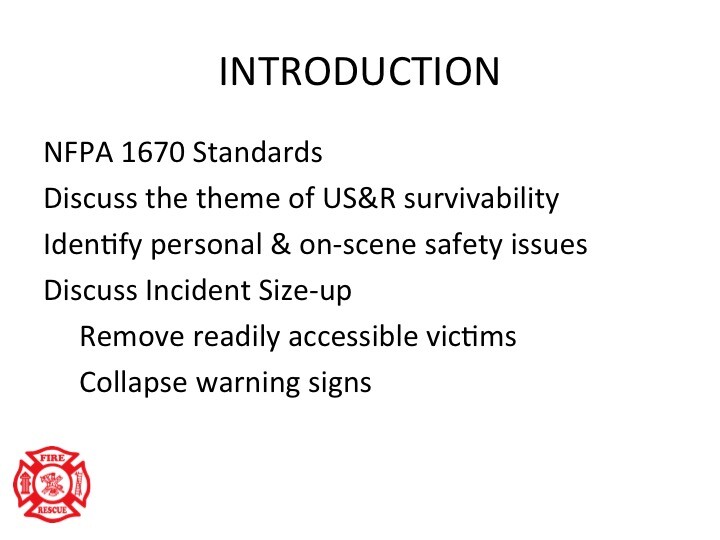 FEMA/NFPA COMPLIANT STRUCTURAL COLLAPSE AWARENESS PPT TRAINING PRESENTATION gallery