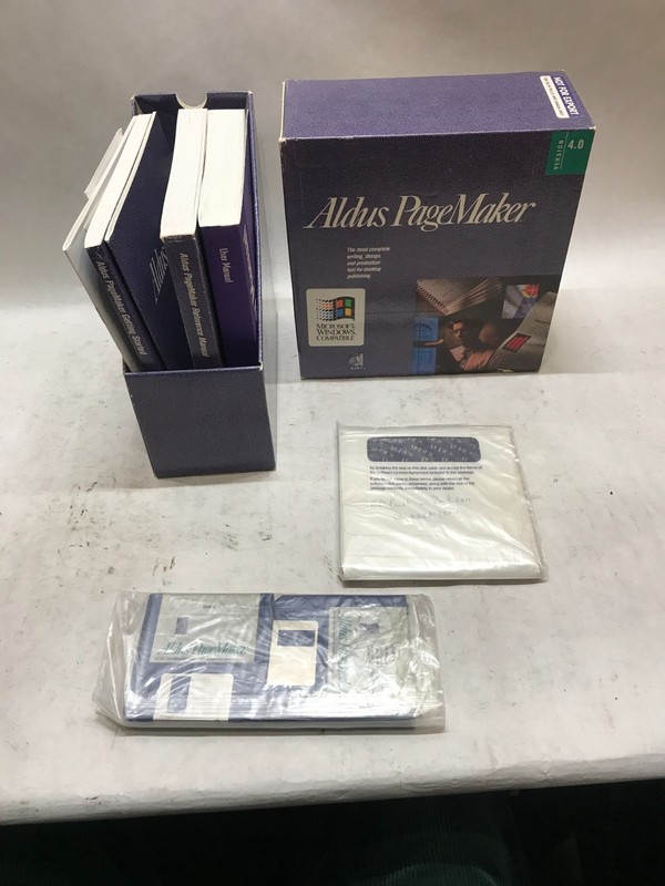 Aldus PageMaker Version 4.0 For Windows 3.0 Big Box Software With Floppy!!! – DW