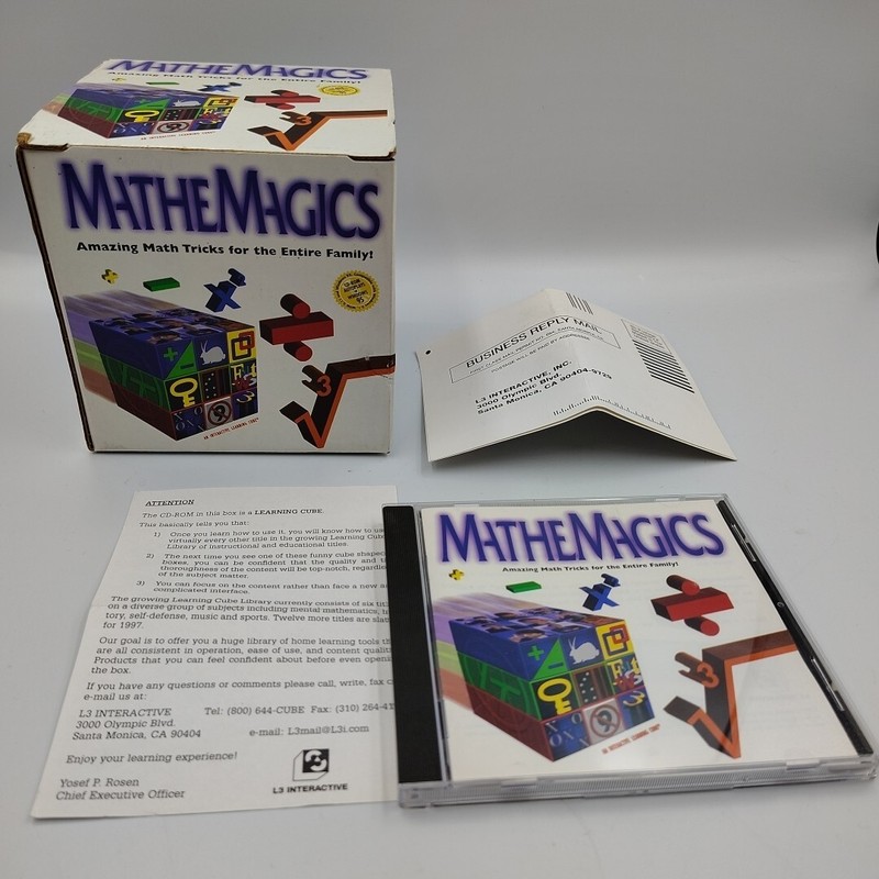 Vintage MatheMagics Interactive CD-ROM Learning Cube - Math Fun for Family!