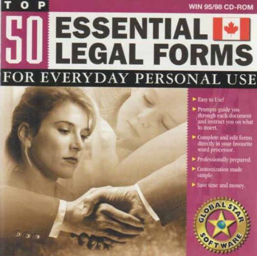Top 50 Essential Legal Forms For Everyday Personal Use Canada PC CD documents
