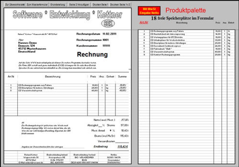 Invoice program easy operation customer database merchandise management E-Bay