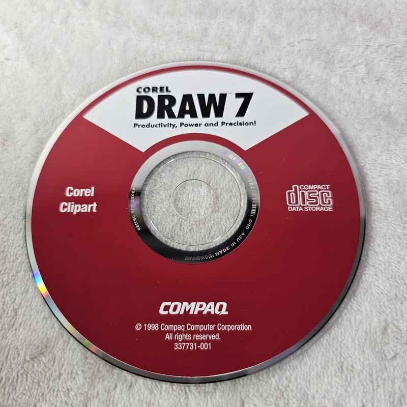 COREL DRAW 7 2 CD SOFTWARE WINDOWS 95 OR WINDOWS NT 4.0 (2 Disk) 1998 ClipArt gallery