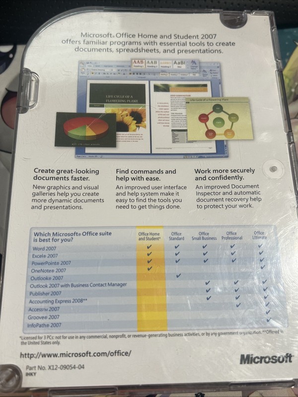 Microsoft Office 2007 Home and Student w/ Product Key - Excel, Word, PowerPoint gallery